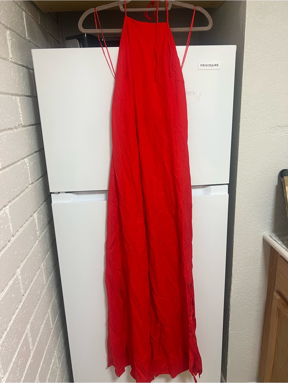 Red Maxi Halter Dress - Women Dresses Maxi